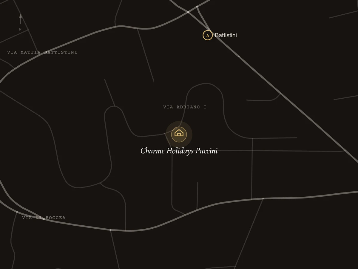 Map of the surroundings: the house on Via Adriano I, a short walk from Battistini metro station